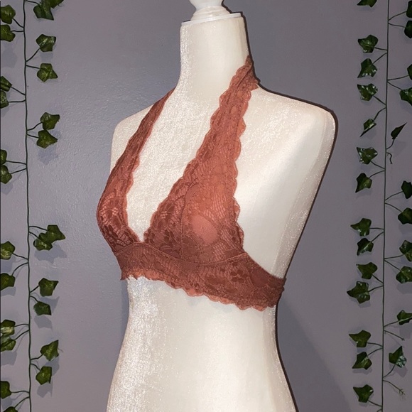 Woman's FP Rust Orange Lace Halter Bralette XS - Picture 11 of 12
